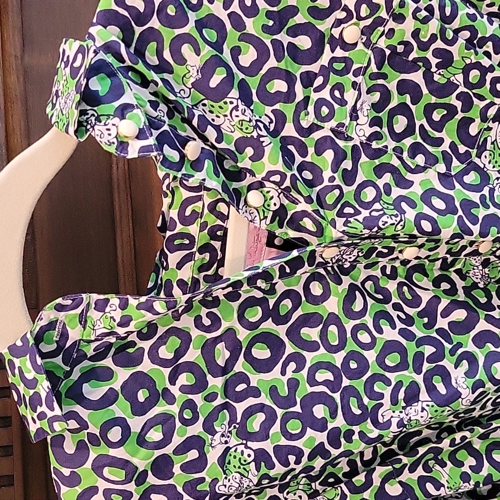 Lilly Pulitzer Leopard Print Shirt Dress with Belt - Picture 6 of 7